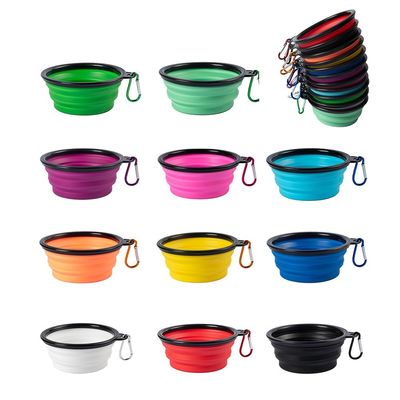 buy 350ml 1000ml Foldable Dog Bowl TPE Silicone Collapsible Dog Bowl online manufacture