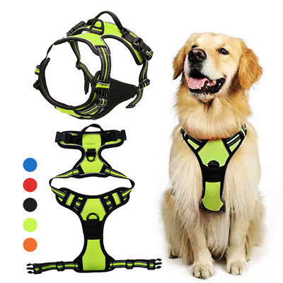 Buy Neoprene Reflective Dog Harness Set No Pull Collar And Leash Custom Hi Vis Dog Harness online manufacture