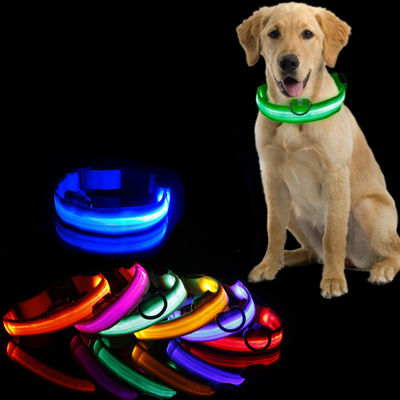 Buy LED Dog Collar Waterproof Flashing Light Up Night Walking Adjustable USB Rechargeable online manufacture
