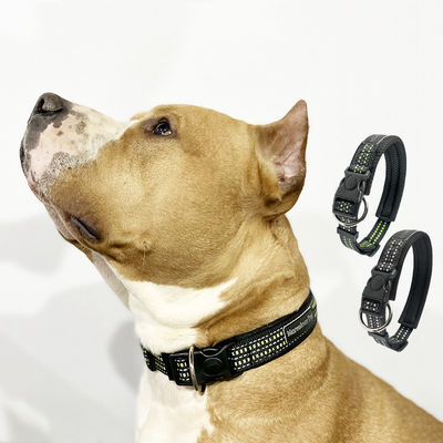 Buy Black Flashing Luminous Dog Collar Custom S M L LED Light Up Dog Collar online manufacture