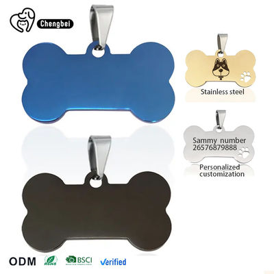 Buy Carved Stainless Steel Dog ID Tags 2cm-6cm SS Dog Tag Black Blue online manufacture