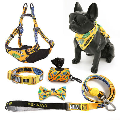 Buy Dogs Polyester Custom Sublimation Blank Personalized Pet Collar and Leash Harness Set Custom Logo Summer Dog Harness Designs online manufacture