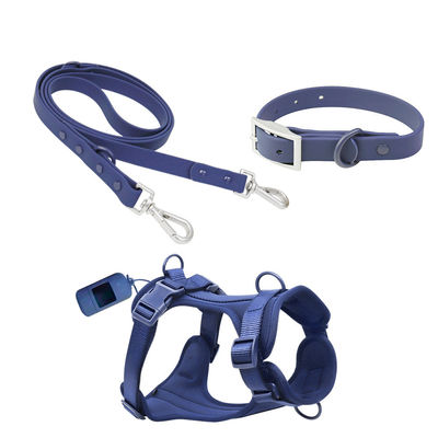 Buy Decoration Custom Logo Waterproof Soft PVC Dog Collar and Leash Harness Set online manufacture