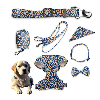 Buy Breathable Dog Collar Harness And Leash Set Printed Customized Harness Leash Set online manufacture