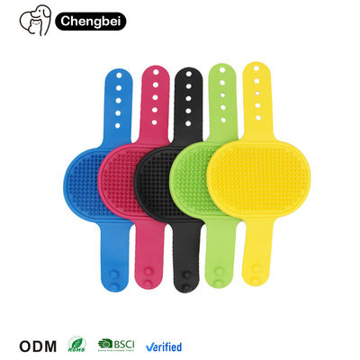 Buy Adjustable Handle Dog Bath Brush TPR Massage Rubber Curry Comb Dog Grooming online manufacture