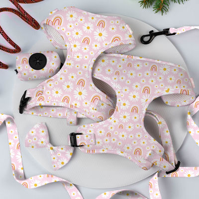 Buy Custom Personalized Green Avocado Pattern Adjustable Outdoor Pet Dog Harness with Polyester Material and Customized Logo online manufacture