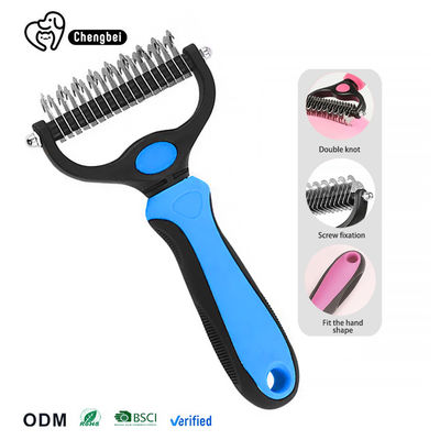 buy Pet Grooming Comb Portable Double Side SheddingSelf Cleaning Slicker Cat Reusable Dog online manufacture