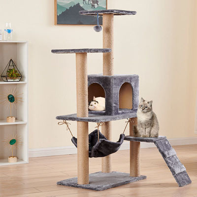 buy Multi Level Cat Tree House Scratching Post Heavy Duty With Sisal Rop Cat Tower Column Climbing Tree for Cats and Animals online manufacture