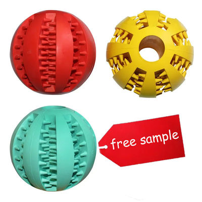 Buy Dog Chew Toys Tpr Rubber Puppy Treat Toy Ball Feeding Ball For Pet in Light blue/yellow/red/dark blue/orange/green Colors online manufacture