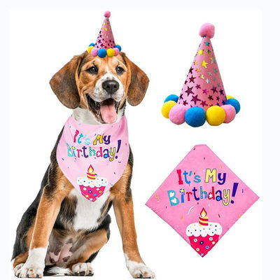 Buy Pet Party Decoration Set Dog Bandana Hat Tie Balloons Supplies Happy Cake Topper Cloth online manufacture