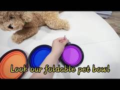 Pet Bowls Collapsible TPE Foldable Silicone Dog Food Feeding Bowl Travel Rounded Item Type