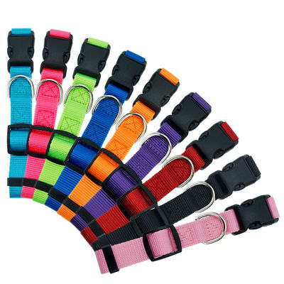 Nylon Dog Collar Secure Comfortable Pet Management multiple colors custom