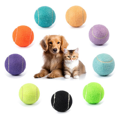 Pet Tennis Balls Interactive Dog Toy Ball Throwing Rubber Dog Chew Toys Macaron Color