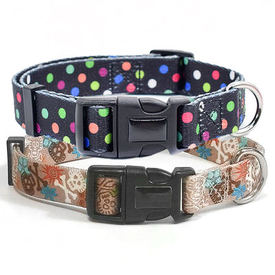 Polyester Martingale Dog Collar Metal Buckle Personalized Sublimation Gold Pet Customized