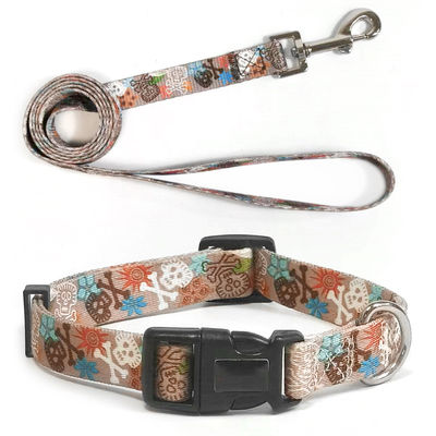 Eco Friendly Polyester Dog Leash Collar Set Sublimation Harness Collar And Lead Set