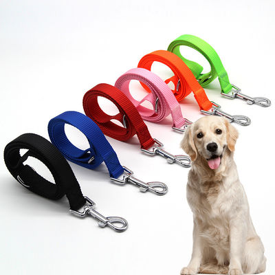 Customized Nylon Webbing Dog Leash Black Green Orange Nylon Rope Dog Leash