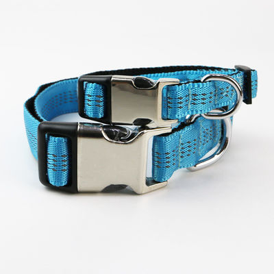 Dog Collar Soft Reflective Adjustable Nylon Custom Heavy Duty Webbing Padded Buckle Tactical