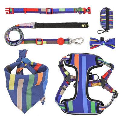Custom Colors Dog Harness Logo Reflective Reversible Luxury Pet Collars Harness and Leash Set for Extra Large Dogs