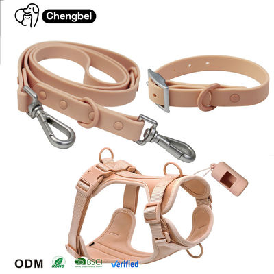 PVC Dog Collar And Leash Harness Custom Logo Waterproof Soft  Set OEM ODM Accepted