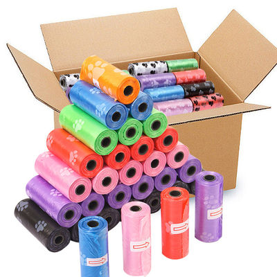 HDPE Compostable Dog Poop Bags Pink Red Purple Biodegradable Pet Waste Bags