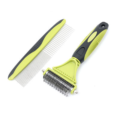 Pet Grooming Comb Set Custom Logo 2 In 1 Cat Hair Comb DogPower Source