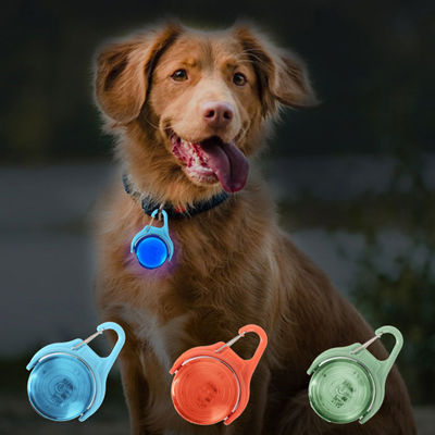 Customized Logo IPX8 Waterproof Adjustable Dog Light Up Tag for Night Walking Flashing Glowing Luminous USB Rechargeable