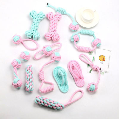 Dog Toys Fashionable Interactive Pink TPR Rope Interactive Chew Cleaning Tooth