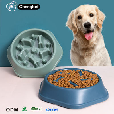 Pet Slow Feeder Dog Bowl Plastic Anti-Gulping Food Plate Feeding Dogs and Cats Bowls