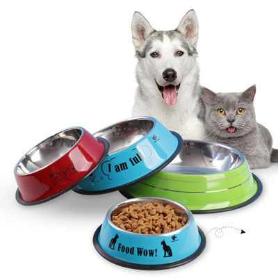 Pet Bowl Non-Slip Stainless Steel Material Customized SublimationEasy Cleaning Cups Pails