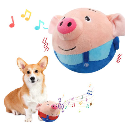 Dog Plush Toy Funny Pig Electronic Interactive Pet Bouncing Balls Active Moving  Squeaky