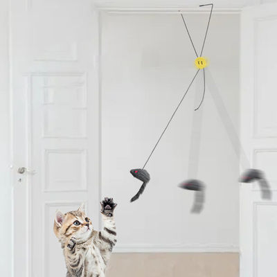 Cat Feather Toy Retractable Teaser Hanging Interactive Indoor Cats OEM/ODM Accepted