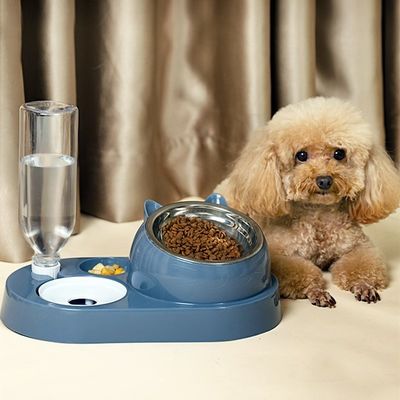 Pet Bowls Feeders 4 in 1 Combination Stainless Steel/Ceramic Dog Cat within LCD Display